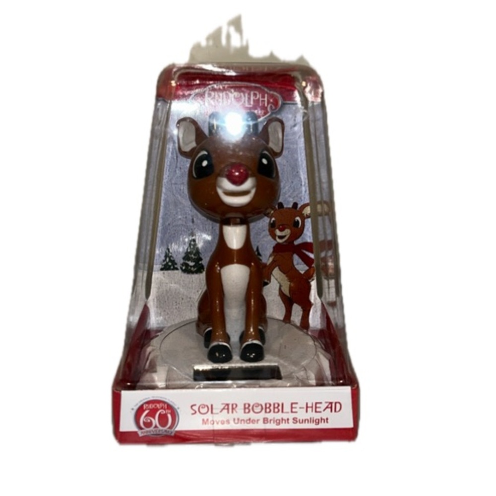 Rudolph 60th Anniversary Solar Bobblehead Moves under Bright Sunlight